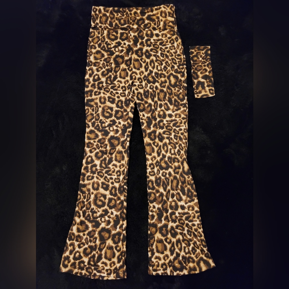 Leopard Print Flare Leg Pants From Dolls Kill